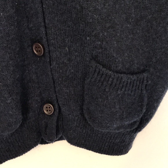 Tan Elbow Patch Blue Cardigan - M - Picture 7 of 8